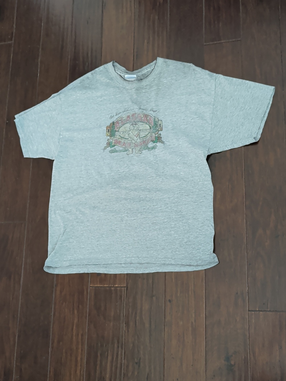 Vintage 90s Alaskan Bear Naked Brewery T-Shirt Distressed Thrashed XL